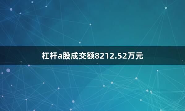 杠杆a股成交额8212.52万元