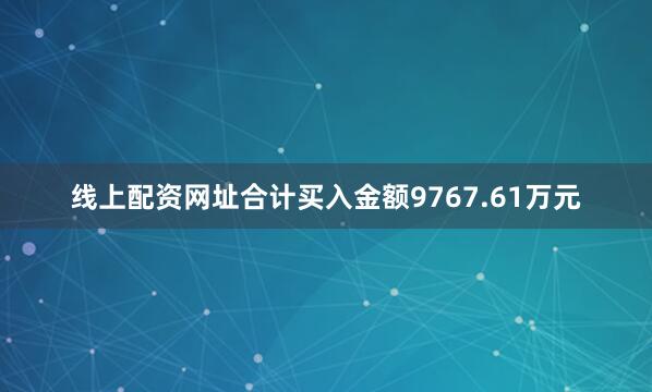线上配资网址合计买入金额9767.61万元